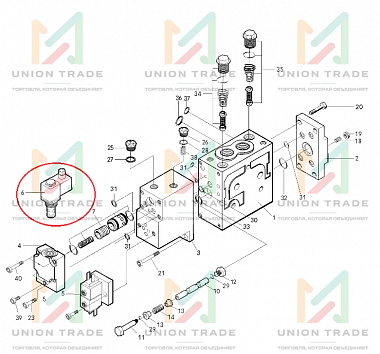 Предохранительный клапан 5213188 Komatsu